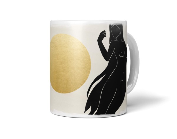 Paul Sinus Art Dekorative Tasse mit schönem Motiv Göttin Goldener Mond Feminin Mystisch Fantasie