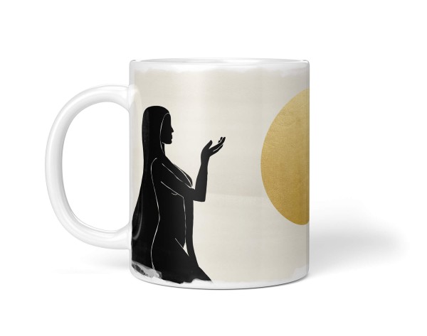 Paul Sinus Art Dekorative Tasse mit schönem Motiv Göttin Goldener Mond Feminin Mystisch Fantasie Exklusivangebot