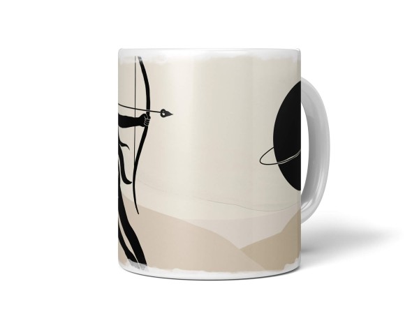 Paul Sinus Art Dekorative Tasse mit schönem Motiv junge Göttin Schütze schwarzer Mond Astrologie Bogen