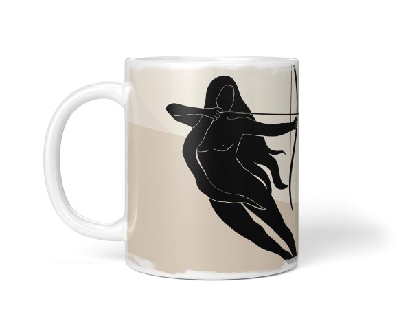 Paul Sinus Art Dekorative Tasse mit schönem Motiv junge Göttin Schütze schwarzer Mond Astrologie Bogen Preisnachlass