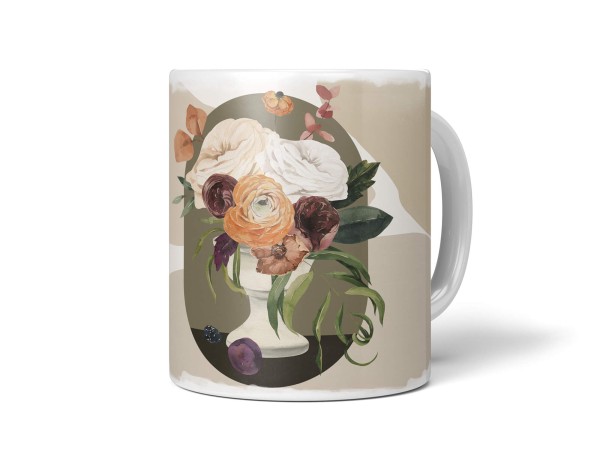 Paul Sinus Art Dekorative Tasse mit schönem Motiv Blumen Blumenstrauß Vintage Pastelltöne Bouquet