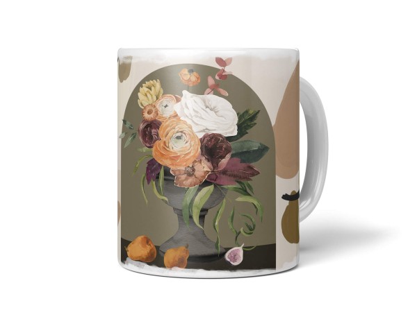 Paul Sinus Art Dekorative Tasse mit schönem Motiv Blumenstrauß Blumen Vase Vintage Design Bouquet