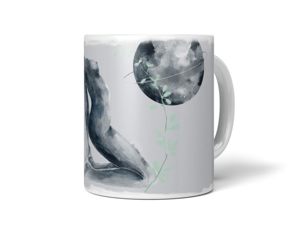 Paul Sinus Art Dekorative Tasse mit schönem Motiv junge Frau im Mondlicht Vollmond Astrologie Göttin Feminin