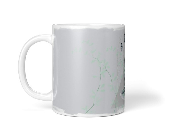 Paul Sinus Art Dekorative Tasse mit schönem Motiv junge Frau Meditation Göttlich Mondphasen Wasserfarben Vatertagsangebot