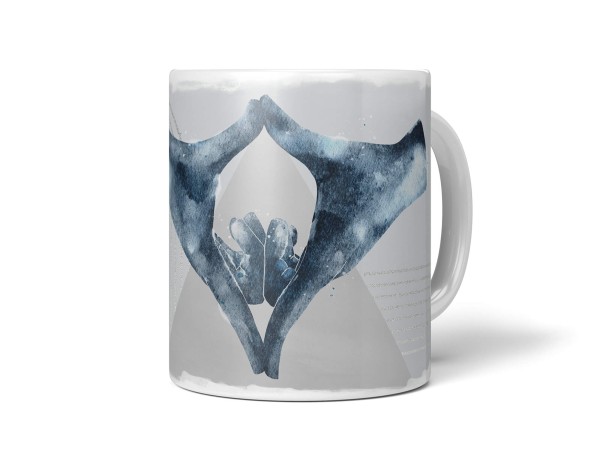 Paul Sinus Art Dekorative Tasse mit schönem Motiv zwei Hände Aquarell schönem Design Mystik Astrologie