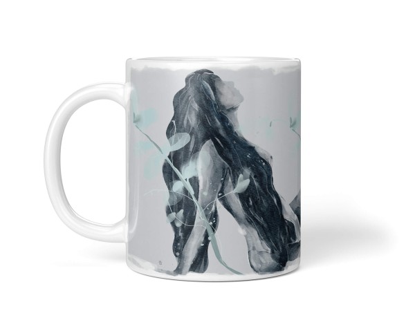 Paul Sinus Art Dekorative Tasse mit schönem Motiv junge Frau im Mondlicht Vollmond Wasserfarben Geheimnisvoll Jubiläumsangebot