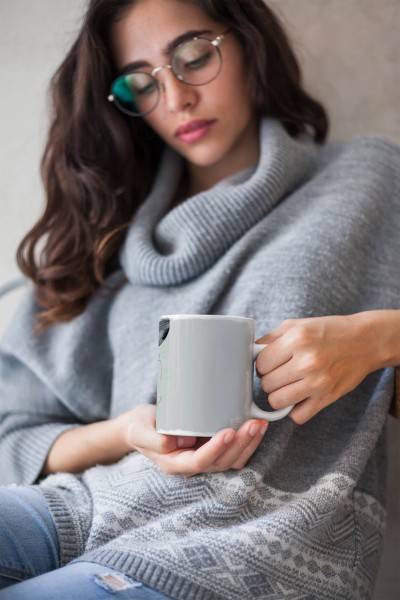 Paul Sinus Art Dekorative Tasse mit schönem Motiv junge Frau im Mondlicht Vollmond Wasserfarben Geheimnisvoll Jubiläumsangebot