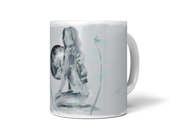 Paul Sinus Art Dekorative Tasse mit schönem Motiv junge Frau Aquarell Mond Vollmond Göttin Feminin