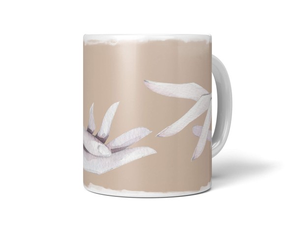 Paul Sinus Art Dekorative Tasse mit schönem Motiv zwei weiße Hände Berührung Wasserfarben Vintage