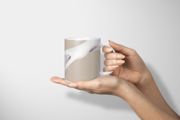 Paul Sinus Art Dekorative Tasse mit schönem Motiv zwei Hände Berührung Wasserfarben Pastelltöne Exklusive Angebote