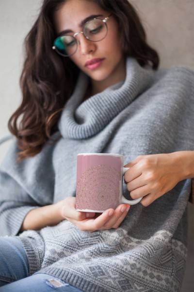 Paul Sinus Art Dekorative Tasse mit schönem Motiv rote Lippen Rosa Feminin goldene Elemente Blitzangebot