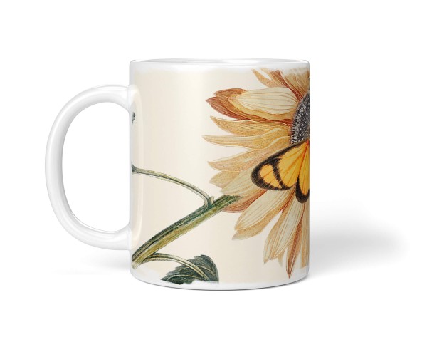 Paul Sinus Art Dekorative Tasse mit schönem Motiv Schmetterling Sonnenblume Sommer Vintage Kunstvoll Sonderangebote