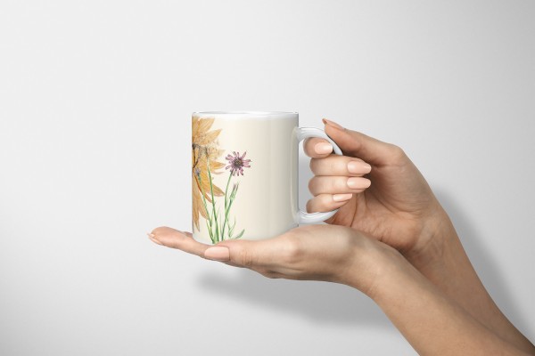 Paul Sinus Art Dekorative Tasse mit schönem Motiv Schmetterling Sonnenblume Sommer Vintage Kunstvoll Sonderangebote