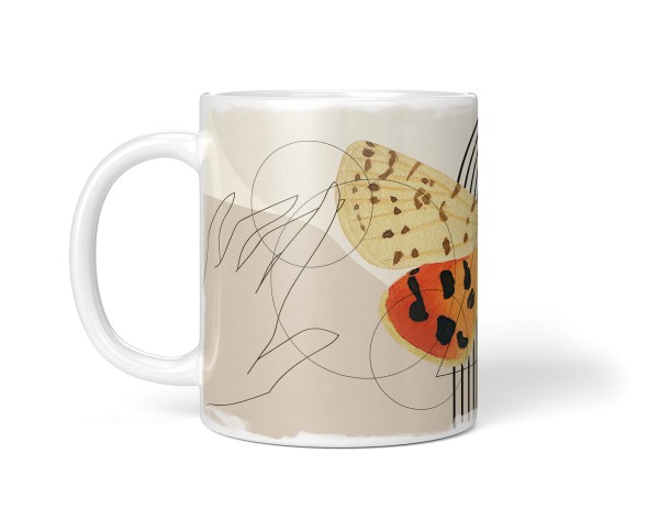 Paul Sinus Art Dekorative Tasse mit schönem Motiv schönem Design Schmetterling Hände Vintage Riesige Ersparnisse