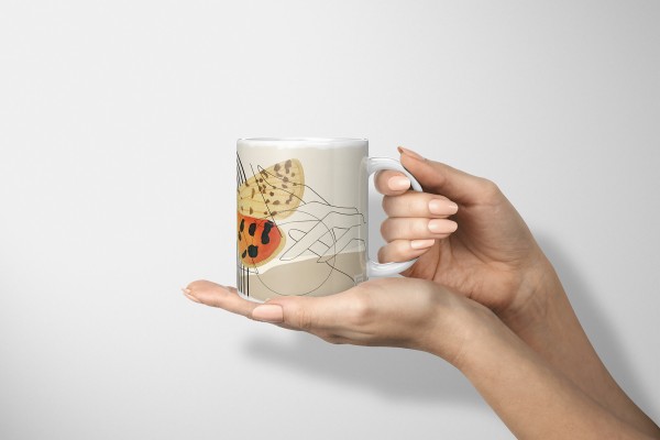 Paul Sinus Art Dekorative Tasse mit schönem Motiv schönem Design Schmetterling Hände Vintage Riesige Ersparnisse