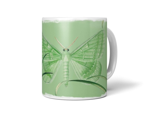 Paul Sinus Art Dekorative Tasse mit schönem Motiv Schmetterling Grün Blume Grashalme schönem Design