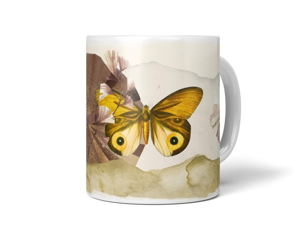 Paul Sinus Art Dekorative Tasse mit schönem Motiv Vintage Schmetterling Brauntöne einzigartiges Design