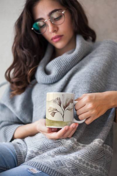 Paul Sinus Art Dekorative Tasse mit schönem Motiv Vintage Schmetterling Brauntöne einzigartiges Design Letzte 3 Tage