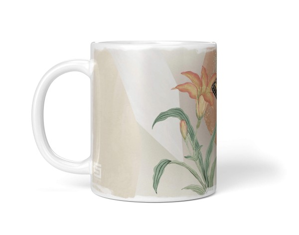 Paul Sinus Art Dekorative Tasse mit schönem Motiv Schmetterling Blume Vintage Pastelltöne Design JETZT KAUFEN