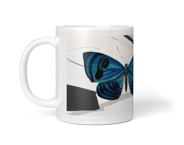 Paul Sinus Art Dekorative Tasse mit schönem Motiv blauer Schmetterling einzigartiges Design Kunstvoll Neueste Stile