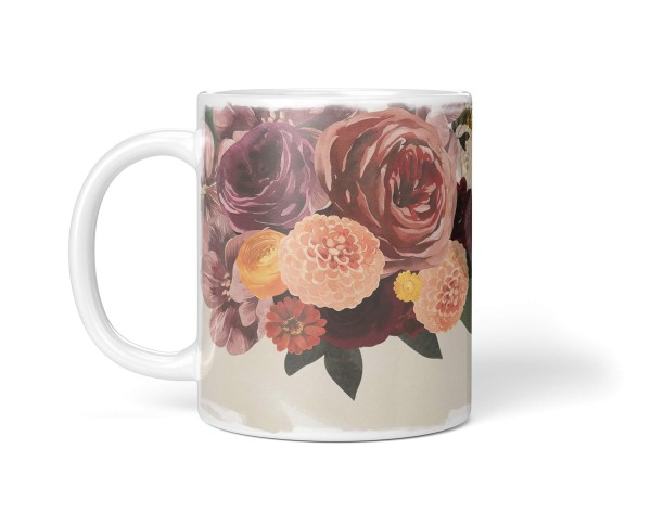 Paul Sinus Art Dekorative Tasse mit schönem Motiv Blumen Blüten Blumenstrauß Schmetterling Kunstvoll Bis zu 65% Rabatt