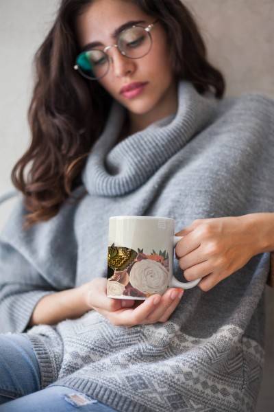 Paul Sinus Art Dekorative Tasse mit schönem Motiv Blumen Blüten Blumenstrauß Schmetterling Kunstvoll Bis zu 65% Rabatt