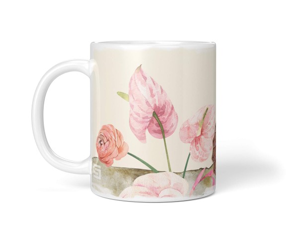 Paul Sinus Art Dekorative Tasse mit schönem Motiv Schmetterling Blumen Vintage Pastelltöne Wasserfarben Bis zu 55% Rabatt