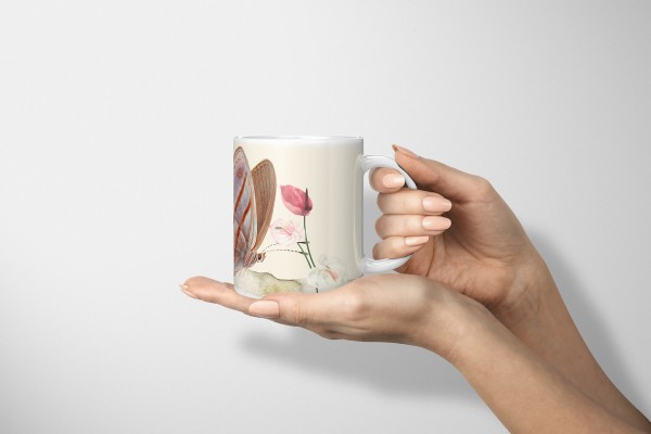 Paul Sinus Art Dekorative Tasse mit schönem Motiv Schmetterling Blumen Vintage Pastelltöne Wasserfarben Bis zu 55% Rabatt