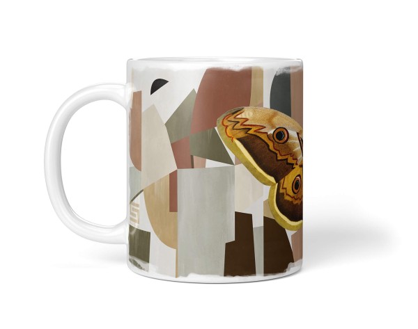 Paul Sinus Art Dekorative Tasse mit schönem Motiv Schmetterling Muster Brauntöne Vintage Kunstvoll Super Rabatt