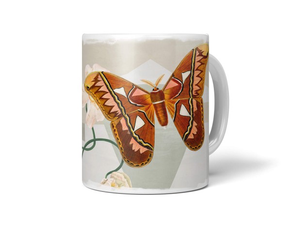 Paul Sinus Art Dekorative Tasse mit schönem Motiv Schmetterling Blumen Blüten Vintage Muster Design