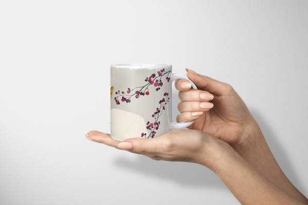 Paul Sinus Art Dekorative Tasse mit schönem Motiv Netzflügler Vintage Beige Pflanzen Blätter Kunstvoll 50% Rabatt mit kostenlosem Versand