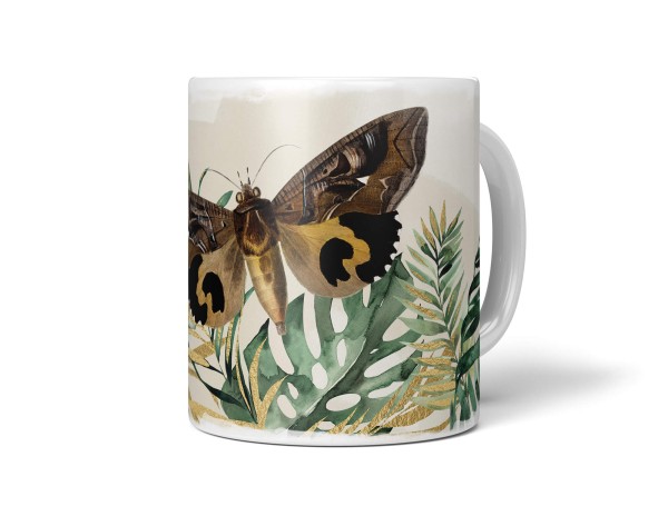 Paul Sinus Art Dekorative Tasse mit schönem Motiv Schmetterling Pflanzen Tropisch Vintage Kunstvoll