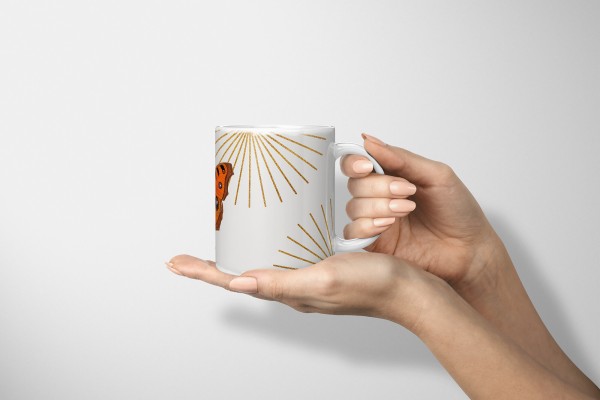 Paul Sinus Art Dekorative Tasse mit schönem Motiv Schmetterling Vintage goldene Elemente Design Speichern exportieren