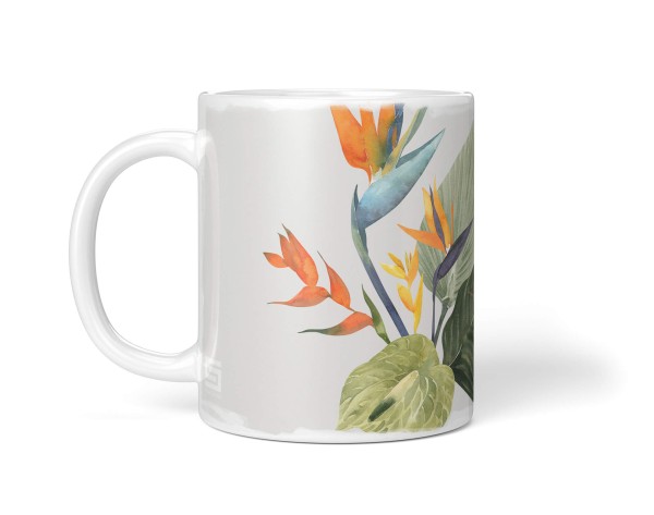Paul Sinus Art Dekorative Tasse mit schönem Motiv Schmetterling Farbenfroh exotische Pflanzen Blumen Black Friday Preise