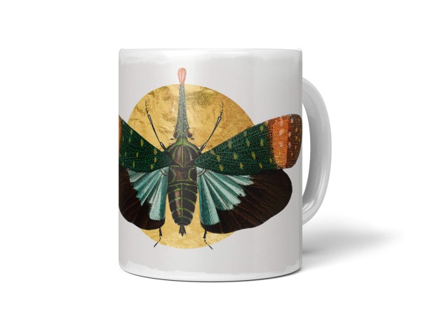 Paul Sinus Art Dekorative Tasse mit schönem Motiv Würfelfalter goldene Sonne schönem Design Kunstvoll