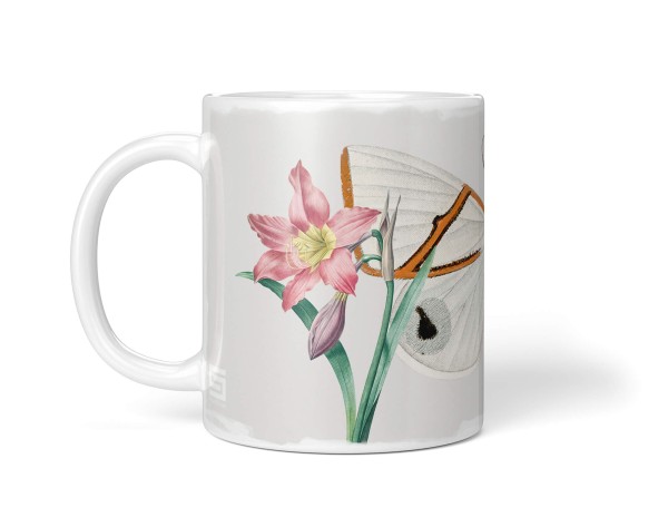 Paul Sinus Art Dekorative Tasse mit schönem Motiv weißer Schmetterling Vintage Blumen Design Hell Verkauf
