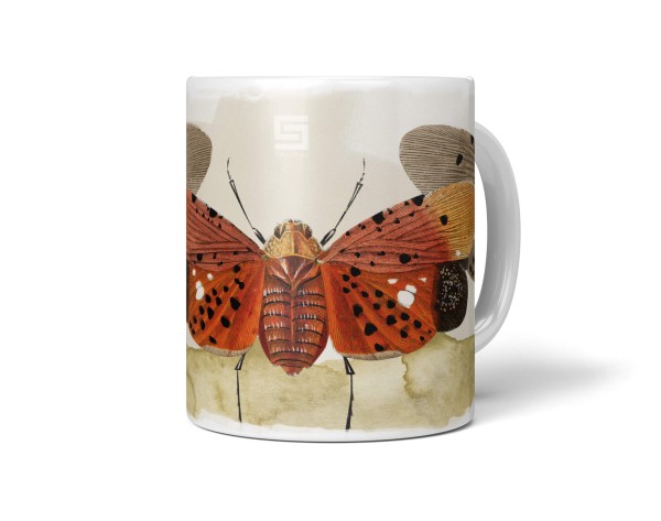 Paul Sinus Art Dekorative Tasse mit schönem Motiv Netzflügler Vintage Insekten Brauntöne schönem Design