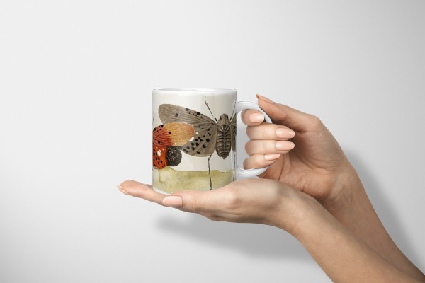 Paul Sinus Art Dekorative Tasse mit schönem Motiv Netzflügler Vintage Insekten Brauntöne schönem Design Angebote