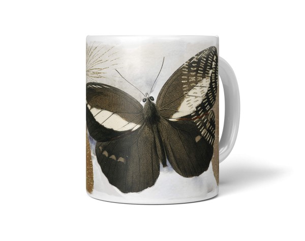 Paul Sinus Art Dekorative Tasse mit schönem Motiv einzigartiges Design Schmetterling goldene Element Braun