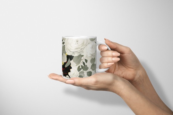 Paul Sinus Art Dekorative Tasse mit schönem Motiv Schmetterling Blumen Blüten Vintage Einzigartig Blitzverkäufe