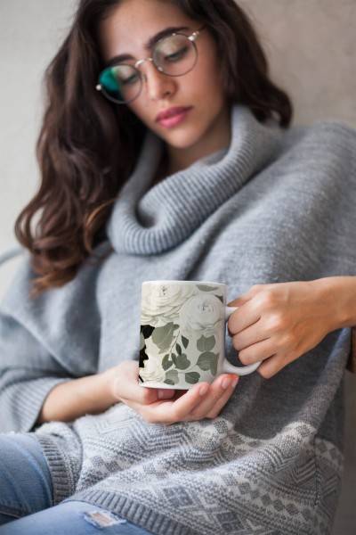 Paul Sinus Art Dekorative Tasse mit schönem Motiv Schmetterling Blumen Blüten Vintage Einzigartig Blitzverkäufe