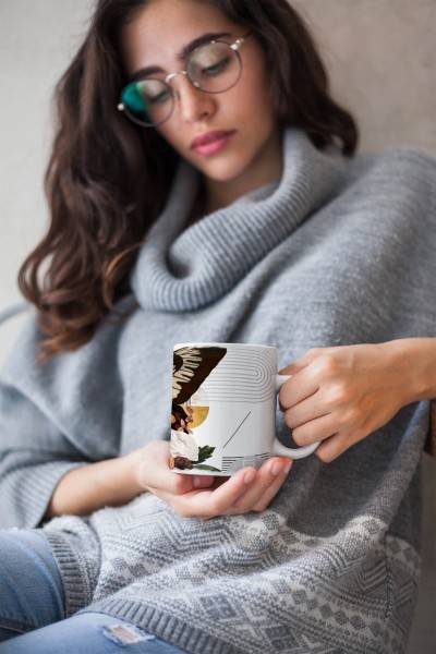 Paul Sinus Art Dekorative Tasse mit schönem Motiv schwarzer Schmetterling schönem Design Blumen Vintage Kostenloser Versand