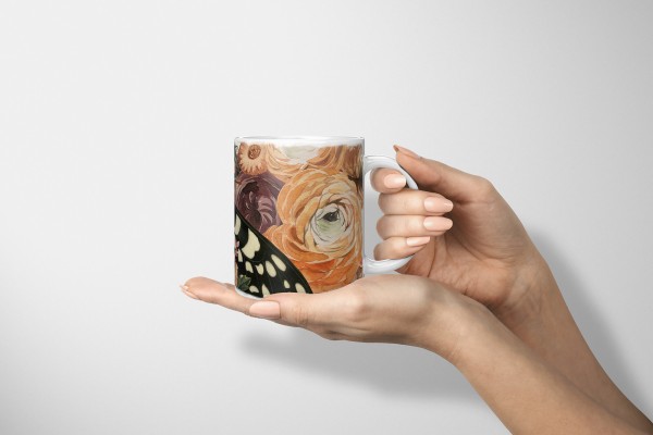 Paul Sinus Art Dekorative Tasse mit schönem Motiv Schmetterling Blumen Blumenstrauß Vintage Sommer Limitierter Zeitrabatt