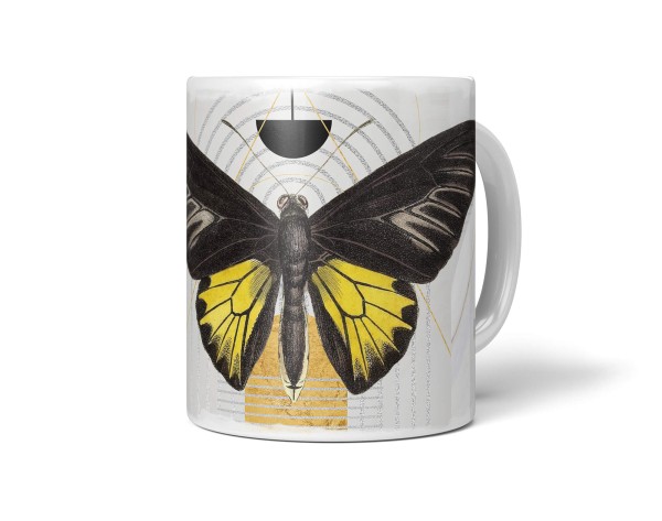 Paul Sinus Art Dekorative Tasse mit schönem Motiv schönem Design Schmetterling Gold Schwarz Einzigartig