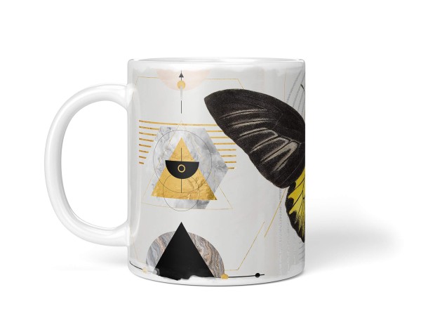 Paul Sinus Art Dekorative Tasse mit schönem Motiv schönem Design Schmetterling Gold Schwarz Einzigartig Fabrik Onlineshop