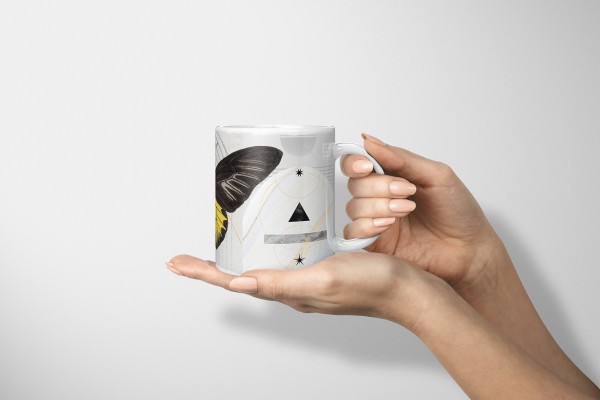 Paul Sinus Art Dekorative Tasse mit schönem Motiv schönem Design Schmetterling Gold Schwarz Einzigartig Fabrik Onlineshop