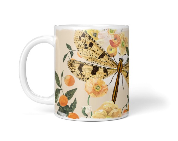 Paul Sinus Art Dekorative Tasse mit schönem Motiv Netzflügler Vintage Pastelltöne Pflanzen Blätter Kunstvoll Günstig kaufen
