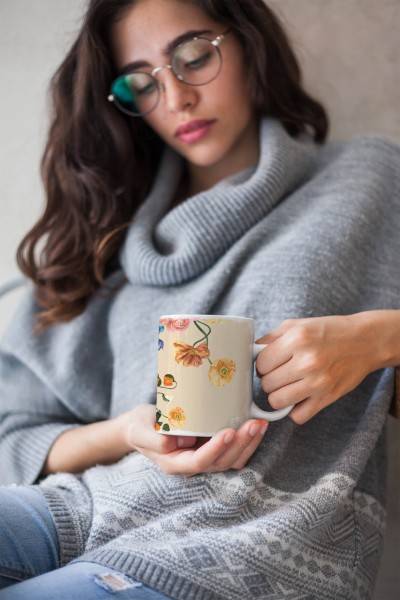 Paul Sinus Art Dekorative Tasse mit schönem Motiv Netzflügler Vintage Pastelltöne Pflanzen Blätter Kunstvoll Günstig kaufen