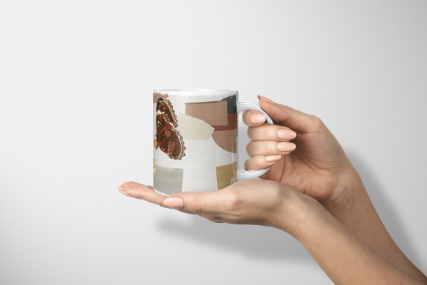 Paul Sinus Art Dekorative Tasse mit schönem Motiv schönem Design Schmetterling Kunstvoll Vintage Blumen Versandkostenfrei