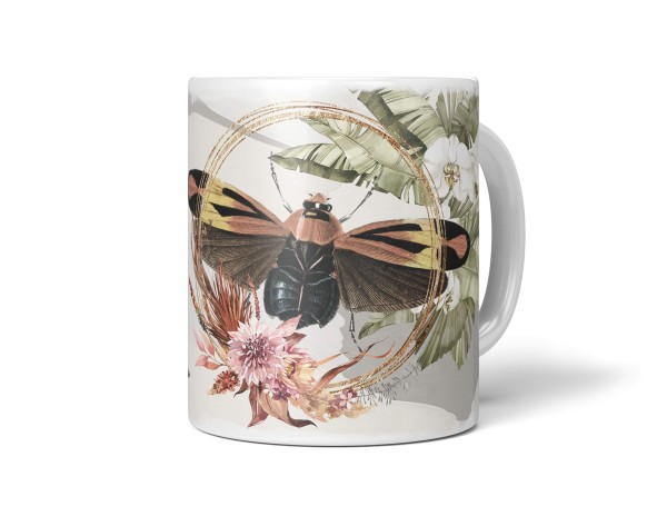 Paul Sinus Art Dekorative Tasse mit schönem Motiv Vintage Hummel Blumen Frühling Pastelltöne Kunstvoll